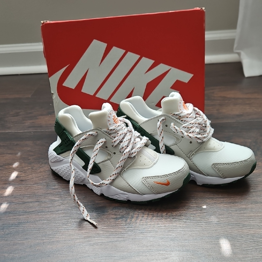 Nike White and Green Sneakers with Minimalist Style